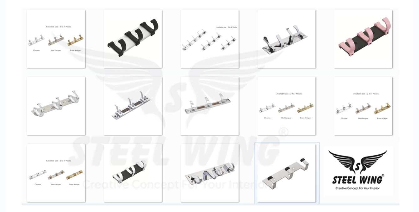 SS Aluminium Wooden Bathroom Door Wall Hook Hanger Rack - Robe Hook Hanger Rail Holder Bracket Manufacturers Rajkot