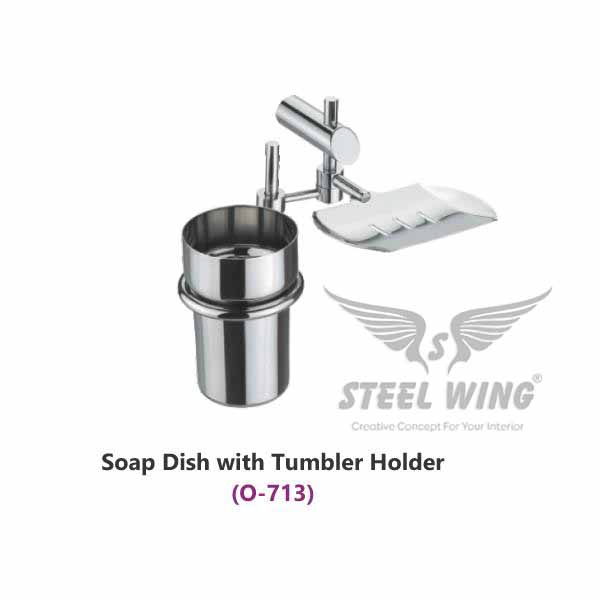 SS Tumbler Holder with SS Soap Dish Wall Mounted Bathroom Accessories Fitting Products