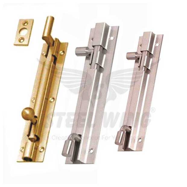 SS Brass  Aluminium Marble T Bolt - Silver Gold T Bolt Hardware Door Fitting Tower Bolt Manufacturers Rajkot