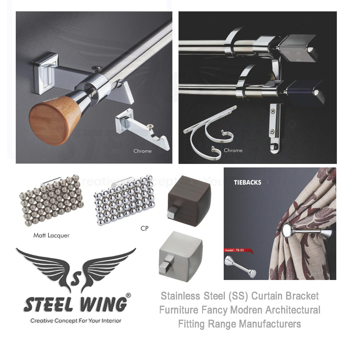 SS Curtain Bracket - Wall mounted Consiled Curtain Rod Bracket Manufacturer Rajkot