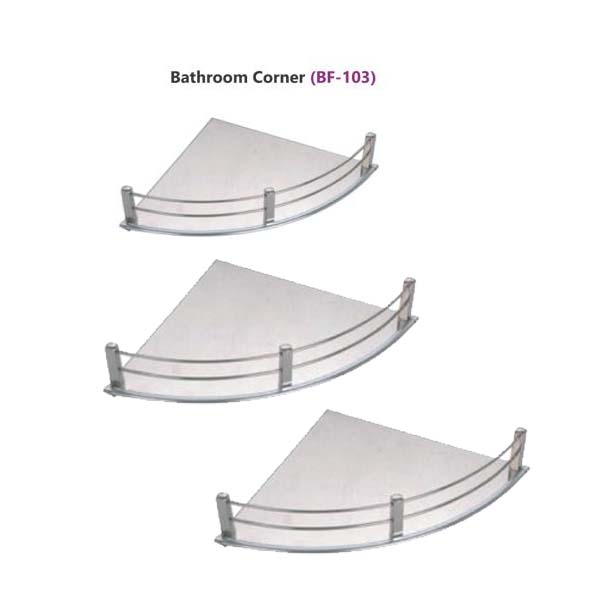 Aluminium Corner Shelf Bath fitting Wall Concealed