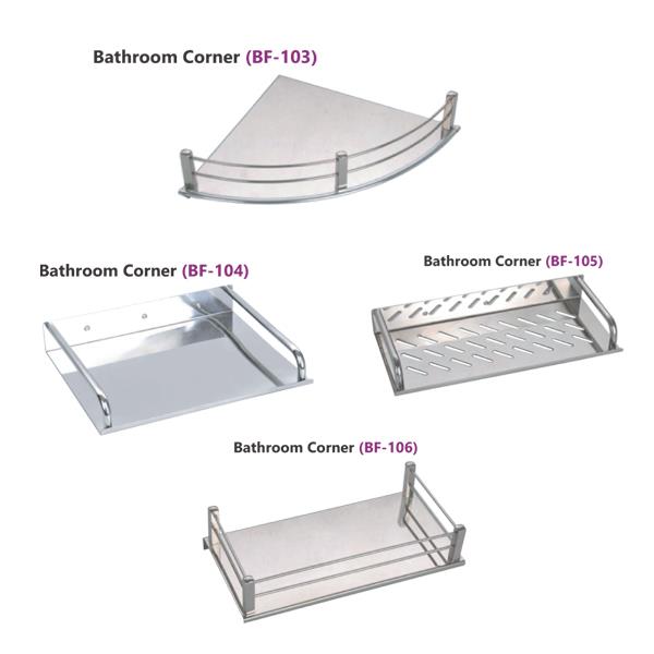 SS Square Shelf Bath fitting Wall Mounted