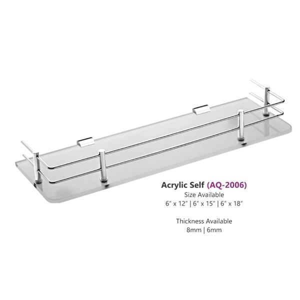 Acrylic Shelf with SS Rack Shelf Regular Bathroom Fitting