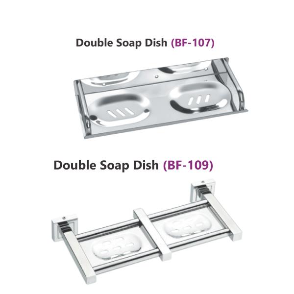 Stainless Double Soap Dish Wall Fixed Bathroom Accessories