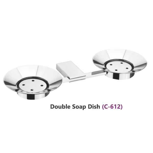 SS Double Bowl Soap Dish Wall Concelead