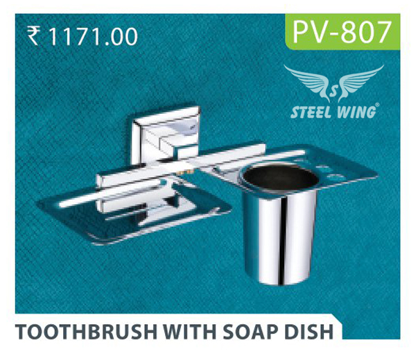 Frosted Glass Holder - SS Soap Dish Home Office Bath Fitting