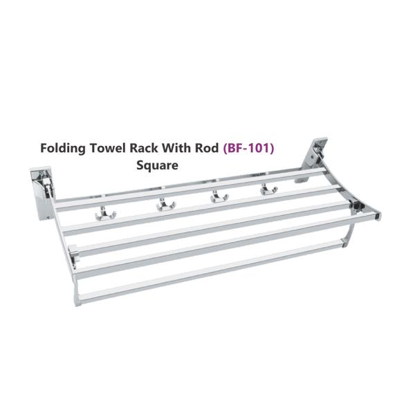 SS Folding Multi Rod Shalf Towel Rack with Hook Rail Manufacturer