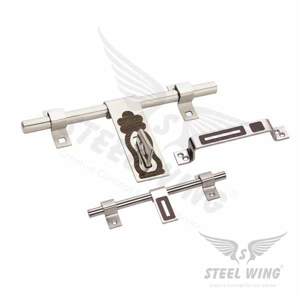 SS Aldrop Door Pull Handle with Door Stopper and Tower Bolt Hardware Door Fitting Manufacturer Rajkot