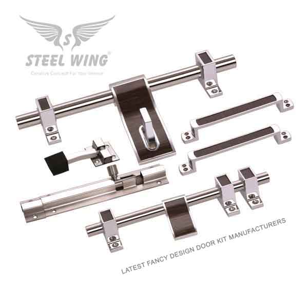 Architectural Hardware Door Aldrop Design Handle with Tower Bolt - Door Stopper - Kit
