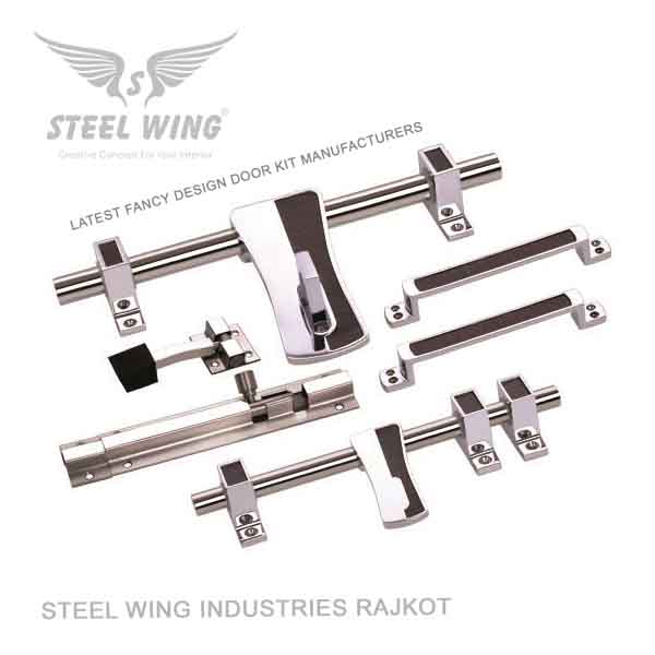 SS Door Aldrop with Handle - Tower Bolt - Rubber Stopper