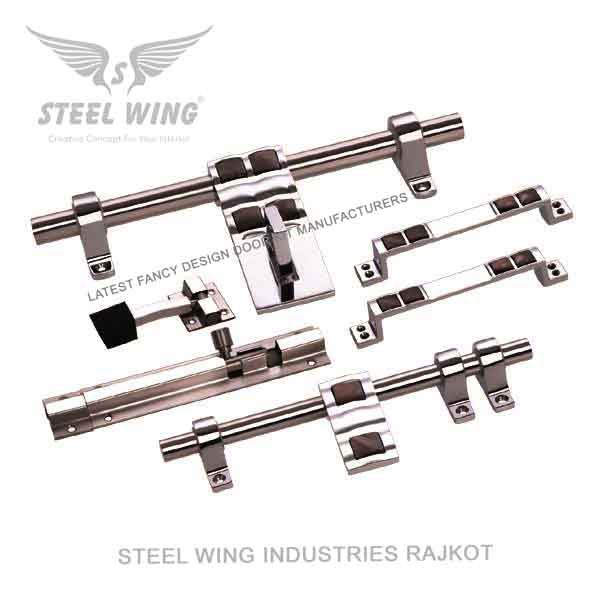 908 - SS Aldrop Handle Tower Bolt Door Stopper Door Kit Manufacturer India