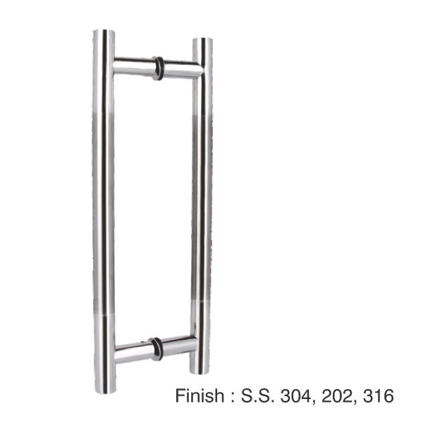 Steel Rod fancy Glass Door Pull Handle - Round Design